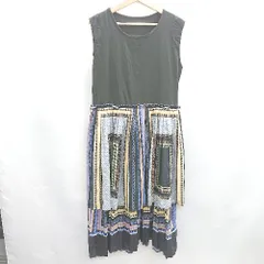 ◇ ⊂ CAWAII カワイイ スカーフ柄 プリーツ ノースリーブ ロング ワンピース 表記なし マルチカラー レディース E  【1412260016995】