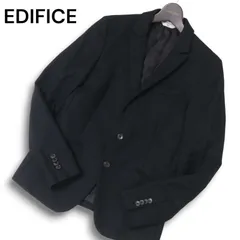 EDIFICE エディフィス 秋冬 ウール100％★ アンコン テーラード ジャケット Sz.38 メンズ 黒 日本製