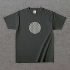 和柄Tシャツ　麻の葉 -墨・円-