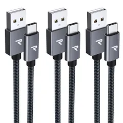 ★即日発送★【1m+1m+2m 3本/黒】RAMPOW usb c ケーブル タイプc ケーブル QC3.0対応高速充電 データ転送USB2.0規格 iPhone 16/16e 充電ケーブル/iPhone 15 充電ケーブル Sony Xperia/Samsu