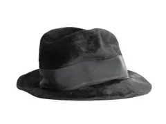 【お得なクーポン配布中!】 イタリア製 ヴィンテージ ボルサリーノ ビーバー ファー 中折れ ハット 古着 Borsalino 53cm XS 程 ブラック 小さめ 帽子 黒 無地 フェルト