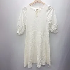 ◇ WILLSELECTION ウィルセレクション 七分袖 ひざ丈 ワンピース サイズM ホワイト レディース E  【1407020047845】