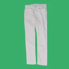 ユニクロ UNIQLO JEANS SLIM FIT STRAIGHT ボトムス ホワイト デニム パンツ ジーンズ　【USED品】【古着】