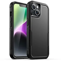 【在庫セール】JEDirect iPhone 14 6.1インチ用 ケース 高耐久性 頑丈な二重保護 耐衝撃 タフカバー マットバック付き (ブラック)