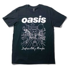 OASIS バンドTシャツ 新品◆正規品 Definitely Maybe Line Drawing 半袖 ブラック ロックt