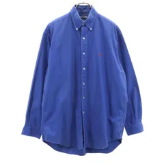ラルフローレンゴルフ ゴルフ 長袖 ボタンダウンシャツ M ブルー系 RALPH LAUREN GOLF メンズ 古着 【240224】
