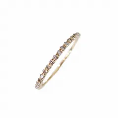 美品 ヨンドシー 4℃ ハーフエタニティリング 指輪 K18YG 21石 ダイヤモンド ピンキーリング 18金 アクセサリー 6号 イエローゴールド/△M69/レディース