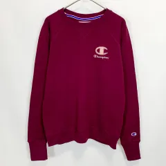 【古着】チャンピオン ワンポイントロゴ ボルドー スウェットシャツ トレーナー Mサイズ