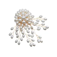 大特価　FASELE ブローチ リボンブローチ パールブローチ レディース 花形 スーツ ジャケット アクセサリー ジュエリー ラインストーン ゴールド エレガント フォーマル 発表会 卒業式 入学式 結婚式 プレゼント ギフト