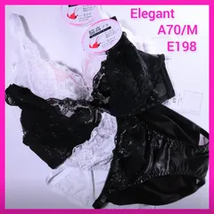 E198 A70 ブラショーツセット2組　脇高ブラ　Elegante エレガンテ　トリコットショーツ　レース　Mサイズ