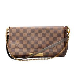【真贋判定済】LOUIS VUITTON ルイヴィトン ダミエ フェイボリットMM N41129 ブラン×ベージュ×G金具 レディースバッグ B0420MJ686