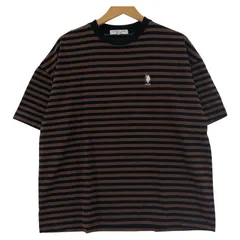 U.S. POLO ASSN. ユーエスポロアッスン ボーダー ロゴ刺繍半袖Ｔシャツ sizeM/ブラック×ブラウン
