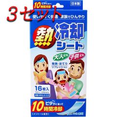 【3セット】 熱冷却シート 大人・子供兼用 16枚入 【pto】