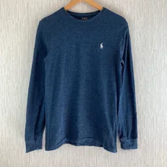 POLO RALPH LAUREN ポロラルフローレン ロンT 長袖Tシャツ ワンポイントロゴ ロゴ刺繍 ブルー XSサイズ メンズ 古着 ストリート シティーボーイ