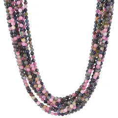 新品 マルチトルマリン 3mm 丸玉 ビーズ 連売り 約38cm 電気石 天然石 パワーストーン 連 石 丸 手芸 手作り 資材 ハンドメイド アクセ パーツ 3ミリ