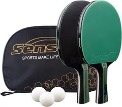 Senston 卓球セット 卓球ラケット 2本、ポータブルバッグ1個 、ピンポン球3個 つ 初心者 中高級プレイヤーのトレーニング、試合 ::28452