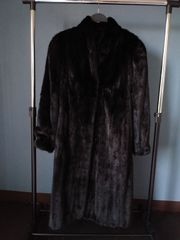 美品ミンク毛皮ロングコート13号黒