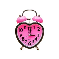 DECHOUS 目覚まし時計 ハート型 卓上 置き時計 時計 ダブルベル かわいい 大音量 子供 女の子 プレゼント