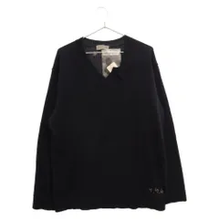 Yohji Yamamoto POUR HOMME (ヨウジヤマモト プールオム) 13AW Y.Y.Yデザイン カシミヤ混 Vネックニット長袖セーター ネイビー HQ-K19-193のサムネイル