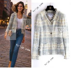 シャネル カーディガン CHANEL グレー カシミヤ シルク ウール