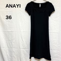 美品】アナイ ANAYI ノースリーブワンピース フレンチスリーブ 黒 34