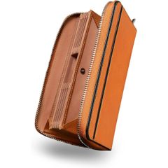 【新品未開封】財布 メンズ 長財布 栃木レザー 日本製 本革 ボックス型の小銭入れ 大容量 カード縦入れ カード16枚 YKKファスナー 通帳ポケット 一流の革職人が作る レディース 金運長財布 美しいパッケージと 贈り物(ブラウン) CLLB6980LT