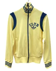 アディダス adidas 万国旗タグ トラックジャケット フルジップ トレフォイルロゴ CLUB Y2K フィリピン製 YELLOW 黄色 NAVY ネイビー 紺 184806 AGC002 ジャージ プリント イエロー 2XS 104LT-216