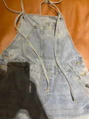 ZARA(ザラ) ライトブルー ダメージ オーバーオール