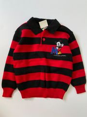 【Size 100】90s ERNY ミッキー ニット セーター ボーダー デッドストック