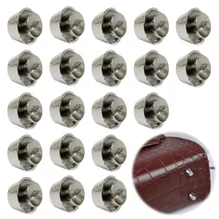 【迅速発送】スタッズ 底鋲【12mm 20個セット】カシメ レザークラフト金具 カシメ金具 バッグ カバン 修理 レザークラフト ネジ式 台形型 シルバー ハンドメイド DIY 飾り