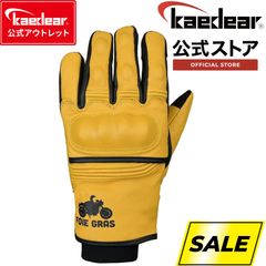 【kaedear公式アウトレット】早い者勝ち　バイク用グローブ バイク グローブ 冬用 冬用グローブ 本革 ゴートスキン レザー バイク用 手袋 フォアグラさん監修 天然革なのに温かいグローブ KDR-RC-GL2W 【イエロー】