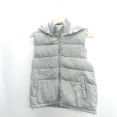 ◇ ⊇ BACK NUMBER バックナンバー ダウン混合 フード付 ノースリーブ ダウンベスト サイズM グレー系 レディース E  【1410100033249】