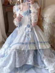 LT-37 豪華姫系 lolita 可愛 レトロ風 オリジナル 洋服 ロリータ ワンピース 美しい刺繍