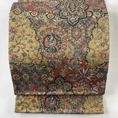 ZY459 袋帯 全通 鳳凰丸文 花唐草 プラチナ箔 白地 名品 即納在庫あり