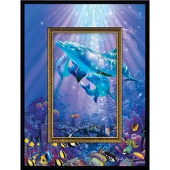 Christian Riese Lassen イルカの絵画 Christian Riese Lassen イルカの絵画 美術品・アンティーク