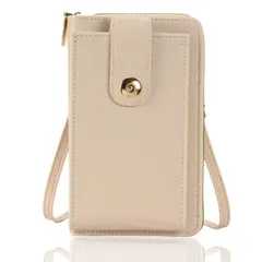 [penogo] スマホショルダー スマホポーチ レディース 財布 軽量 携帯 斜め掛け 手帳型ケース非推奨 (ベージュ) [ベージュ]