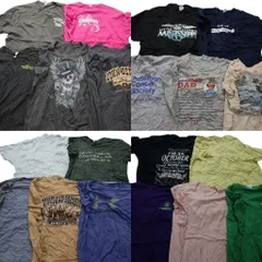 古着卸 まとめ売り カラーmix プリント 半袖Tシャツ 20枚セット (メンズ 2XL )  アニマル ラグランＴ アンダーアーマー 中古 古着 MY6163