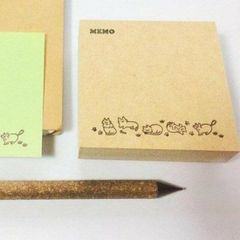 ごゆるりねこ　メモ(罫線なし)　No.2【ふせん用はんこ】