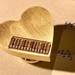 シーリングスタンプ　ヘッド　ピアノ　ハート　鍵盤　音楽　楽器　楽譜