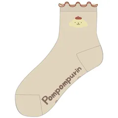  ポムポムプリン 女性用靴下 レディースソックス 丈長フリルソックス サンリオ sanrio キャラクター 