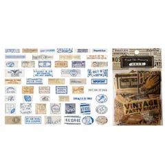 ［ドナリー］おしゃれで可愛い 50種類 コラージュ 素材 100枚セット 大容量 ステッカー フレークシール シール帳 海外 韓国 メモ用紙 ノート素材 日記 切手 (レトロメール) [レトロメール]