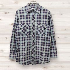 D0240 DON 長袖シャツ (M) チェック 総柄 レギュラーカラー 綿/コットン