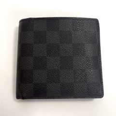 Th990081 ルイ・ヴィトン ダミエ・グラフィット ポルトフォイユ・マルコ N62664 二つ折り財布 メンズ LOUIS VUITTON 中古