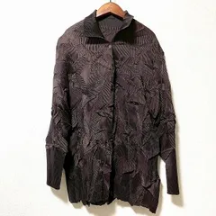#anc ヒロコビス HIROKO BIS シャツ ブラウス 13 こげ茶 プリーツ シワ加工 大きいサイズ 美品 レディース [962526]のサムネイル