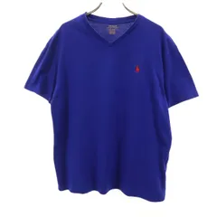 POLO RALPH LAUREN ポロラルフローレン 半袖 Vネック Tシャツ M 青紫 CLASSIC FIT メンズ 古着