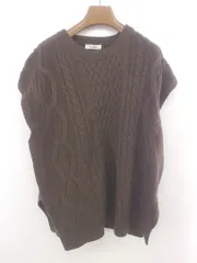 ◇ Neuna ヌナ ケーブル編み スリット ニット ベスト サイズF ダークブラウン レディース P  【1303060003646】