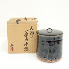 小島喜昭作　唐津焼　耳付　福の神　水指　共箱　茶道具 小島喜昭作 唐津焼 耳付 福の神 水指 共箱 茶道具 - メルカリ