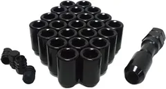 エスティーエスミチコ 互換品ホイールナットを内六角にドレスアップ エアバルブキャップセット 盗難防止 34 P1.25 黒 6穴用24個(34 P1.25 黒 6穴用24個)