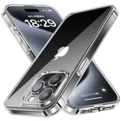 【新品】 NIMASO ケース iPhone15ProMax用 クリア 保護ケース 黄変防止 耐衝撃 米軍MIL規格 SGS認証 PC背面 傷つけ防止 薄型 バンパー ワイヤレス充電対応 ストラップホール付き アイフォン15プロマックス対応（6.7インチ） 0
