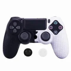 ★即日発送★ZOMTOP For PS4 / SLIM/PROコントローラー用にカスタマイズされたシリコンラバーカバースキンケース滑り止めスタッズドット(黒と白)